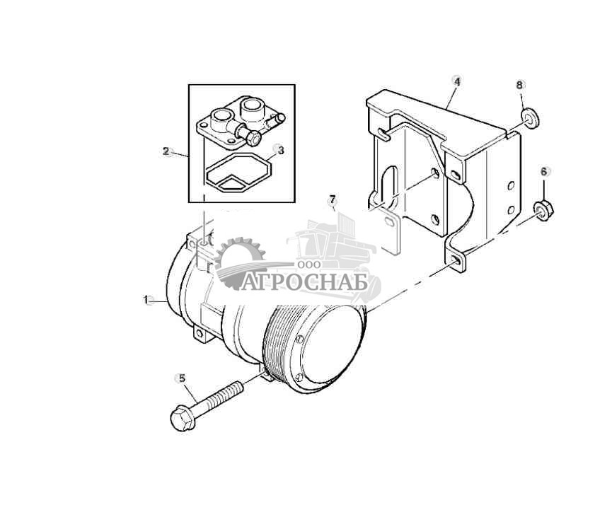 Компрессор кондиционера воздуха и крепления 
